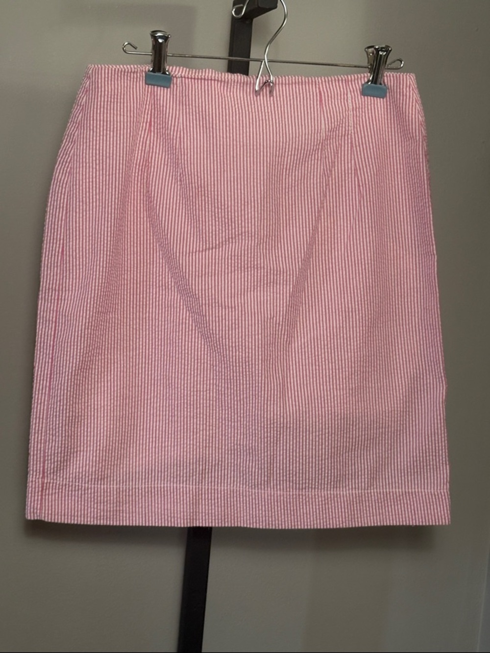 Just Madras Size 2 Classic Pink Seersucker Pencil Skirt